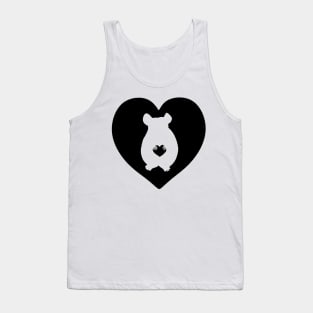 Chinchilla Heart Silhouette for Chinchilla Lovers, Black Tank Top